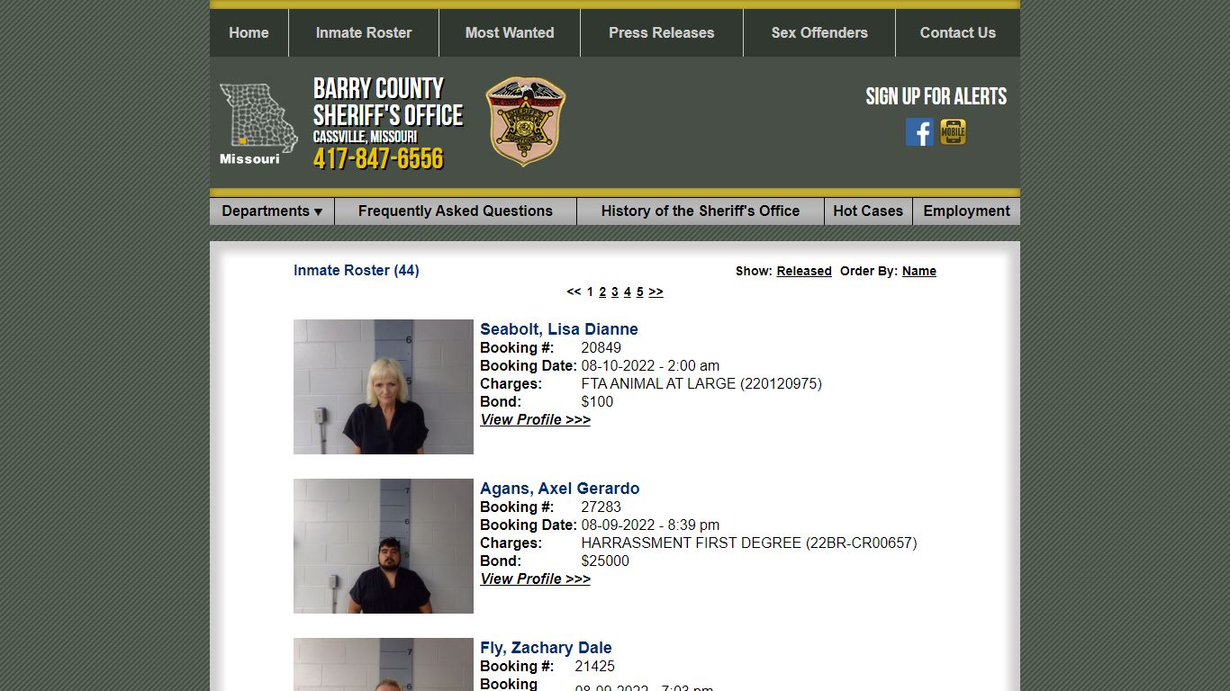 Inmate Roster - Barry County Sheriff's Office